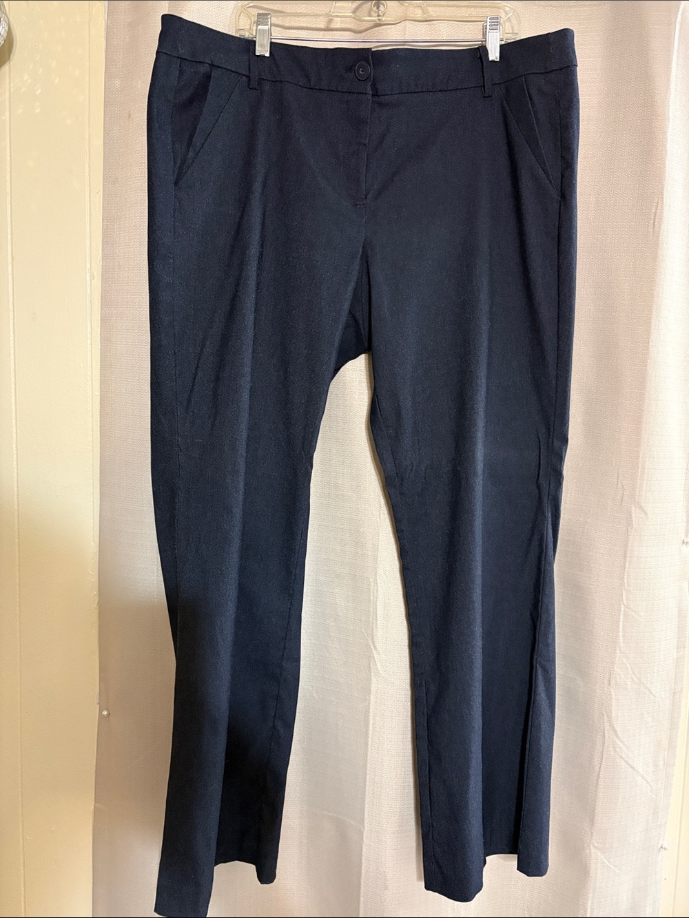 Lane Bryant Navy Straight-Leg Trousers